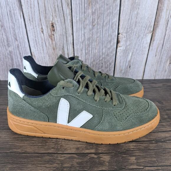 Veja V-10 Suede Army Green Gum Sneaker Women's Sz 8 (GUC) - Picture 3 of 9